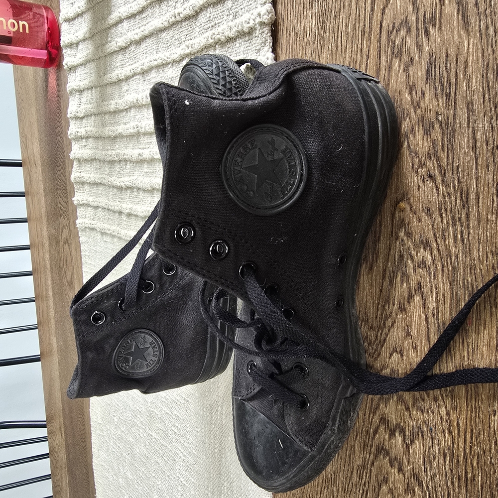 Converse Black Combat Moto Boots with High-Top Design